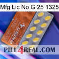 Mfg Lic No G 25 1325 42